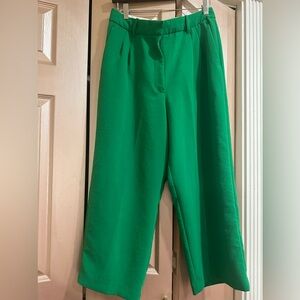 Aritzia (Wilfred) Effortless Pant (Cropped) in Gloss Green,